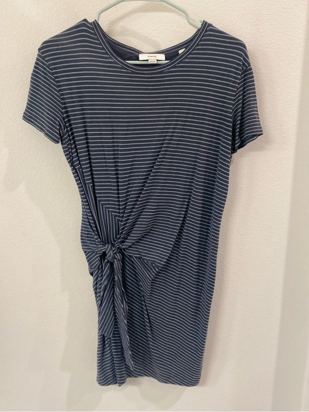 Striped Knot Front T-shirt Dress